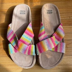 ASOS Women's Rainbow Zigzag Sandals